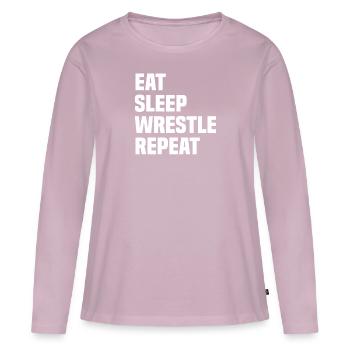 Lutte Lutte Cadeau de lutteur lutteur - T-shirt manches longues Premium bio Femme - rose poudré - Devant - Julia (174cm)