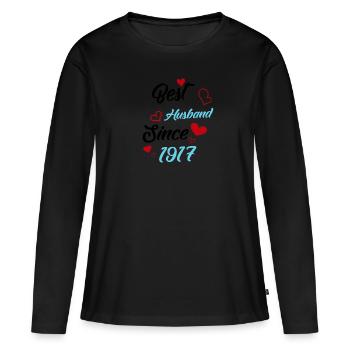 Meilleur mari depuis 1917 Mariage - T-shirt manches longues Premium bio Femme - noir - Devant - Julia (174cm)