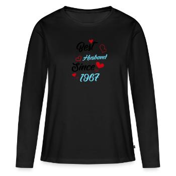 Bester Ehemann seit 1967 Hochzeit - Frauen Premium Bio Langarmshirt - Schwarz - Vorne - Julia (174cm)