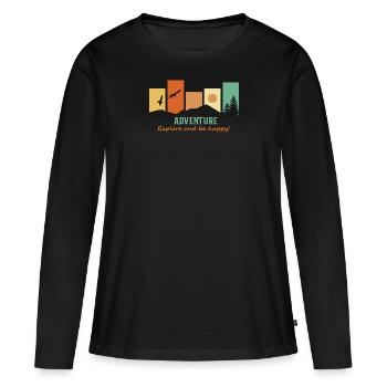 Hikers Backpackers Adventure Hiking Explorers - Women's Premium Organic Long Sleeve Shirt - black - Front - Julia (174cm)