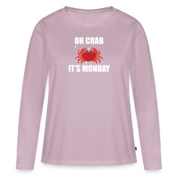 Oh Crab! It's Monday funny red crab lobster - Women's Premium Organic Long Sleeve Shirt - dusky pink - Front - Julia (174cm)