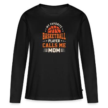 Basketball Mère BBall Dribble Sport Fils - T-shirt manches longues Premium bio Femme - noir - Devant - Julia (174cm)
