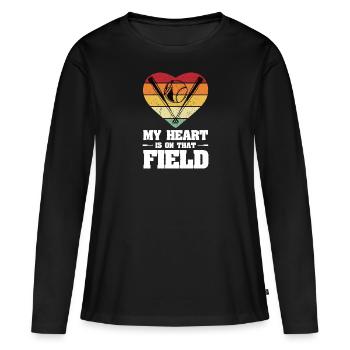 Baseball Heartbeat Player Pulse Frequency Sports - Women's Premium Organic Long Sleeve Shirt - black - Front - Julia (174cm)