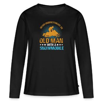 Snowmobile Drivers Winter Snow Sledging Sports - Women's Premium Organic Long Sleeve Shirt - black - Front - Julia (174cm)