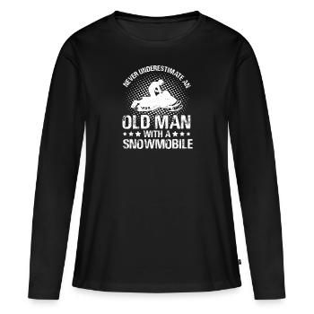 Snowmobile Drivers Winter Snow Sledging Sports - Women's Premium Organic Long Sleeve Shirt - black - Front - Julia (174cm)