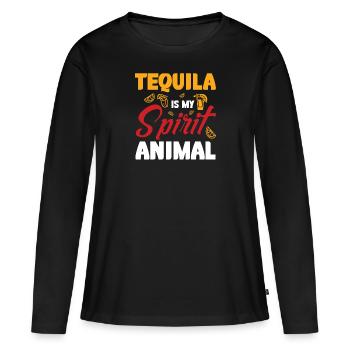 Tequila, citrons verts, citrons et soleil - T-shirt manches longues Premium bio Femme - noir - Devant - Julia (174cm)