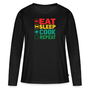 Chef Profession Gastronomie Cuisine Chapeau de Chef - T-shirt manches longues Premium bio Femme - noir - Devant - Julia (174cm)