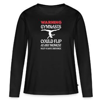 Turnen Turnerin Bodenturnen Geräteturnen - Frauen Premium Bio Langarmshirt - Schwarz - Vorne - Julia (174cm)