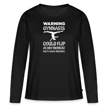 Turnen Turnerin Bodenturnen Geräteturnen - Frauen Premium Bio Langarmshirt - Schwarz - Vorne - Julia (174cm)