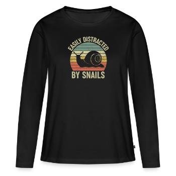 Snail Shell Love Friends Gift - Women's Premium Organic Long Sleeve Shirt - black - Front - Julia (174cm)
