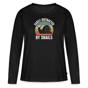 Snail Snail shell Dear friends gift - Women's Premium Organic Long Sleeve Shirt - black - Front - Julia (174cm)