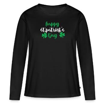 Giorno di San Patrizio - Maglia a maniche lunghe ecologica premium da donna - nero - Fronte - Julia (174cm)