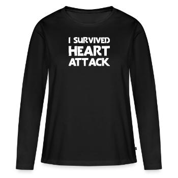 I survived a heart attack - Women's Premium Organic Long Sleeve Shirt - black - Front - Julia (174cm)