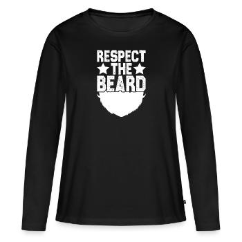 Vollbart und Bartträger Barthaare Schnauzbart - Frauen Premium Bio Langarmshirt - Schwarz - Vorne - Julia (174cm)