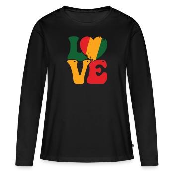 Je suis noir Histoire Noir - T-shirt manches longues Premium bio Femme - noir - Devant - Julia (174cm)