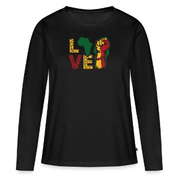 Je suis noir Histoire Noir - T-shirt manches longues Premium bio Femme - noir - Devant - Julia (174cm)