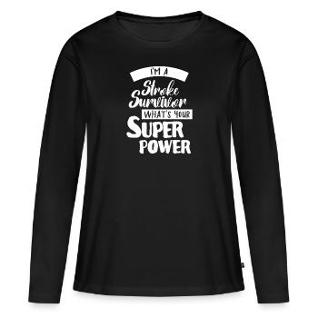 I survived a heart attack - Women's Premium Organic Long Sleeve Shirt - black - Front - Julia (174cm)