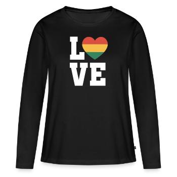 Je suis noir Histoire Noir - T-shirt manches longues Premium bio Femme - noir - Devant - Julia (174cm)