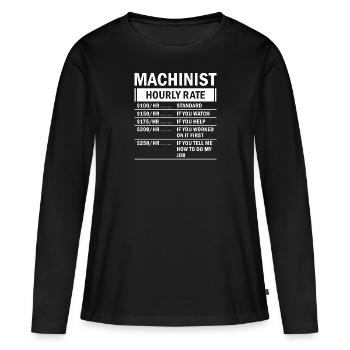 Machine operator plant operator gift - Women's Premium Organic Long Sleeve Shirt - black - Front - Julia (174cm)