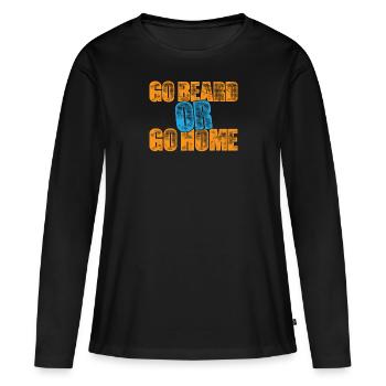 Vollbart und Bartträger Barthaare Schnauzbart - Frauen Premium Bio Langarmshirt - Schwarz - Vorne - Julia (174cm)