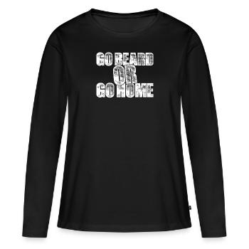 Barbe complète et porteur de barbe Cheveux de barbe Moustache - T-shirt manches longues Premium bio Femme - noir - Devant - Julia (174cm)