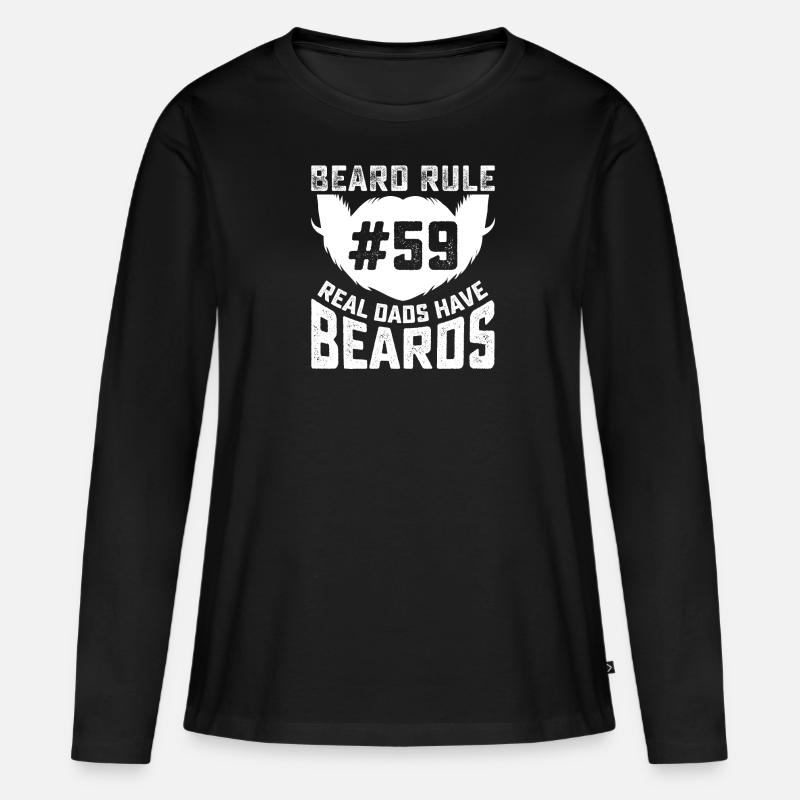 Vater Bart bärtig mit Bart Vollbart Ehemann - Frauen Premium Bio Langarmshirt - Schwarz