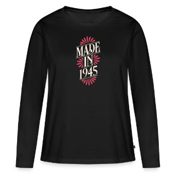 1945 - Year of construction 1945 - Born 1945 - Women's Premium Organic Long Sleeve Shirt - black - Front - Julia (174cm)