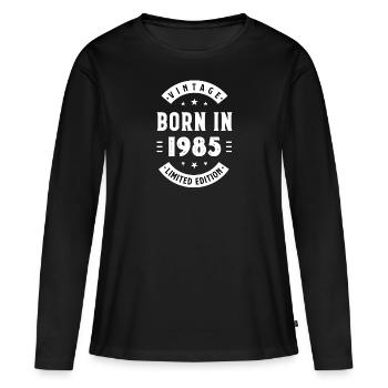 1985 - Année de construction 1985 - Né en 1985 - T-shirt manches longues Premium bio Femme - noir - Devant - Julia (174cm)
