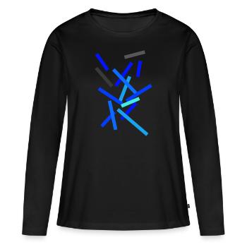 Pattern Minimal - Style Design - Women's Premium Organic Long Sleeve Shirt - black - Front - Julia (174cm)