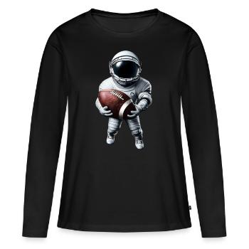 Touchdown im Weltall - Frauen Premium Bio Langarmshirt - Schwarz - Vorne - Julia (174cm)