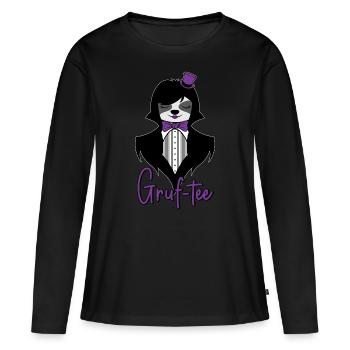 Gruf-Tee Goth Paresseux Grufti Gothique Faultier Gruftee - T-shirt manches longues Premium bio Femme - noir - Devant - Julia (174cm)
