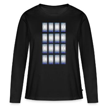 Hypnotische Farbtöne - Frauen Premium Bio Langarmshirt - Schwarz - Vorne - Julia (174cm)