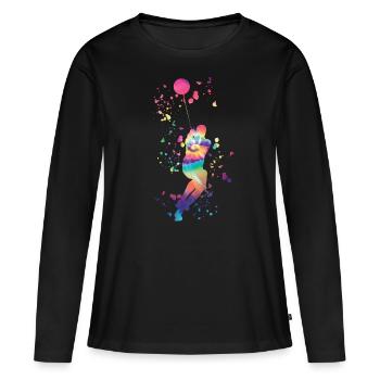 Lanceur de marteau Colorsplash Lancer de marteau - T-shirt manches longues Premium bio Femme - noir - Devant - Julia (174cm)