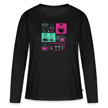 Chimie laboratoire recherche chimiste science - T-shirt manches longues Premium bio Femme - noir - Devant - Julia (174cm)