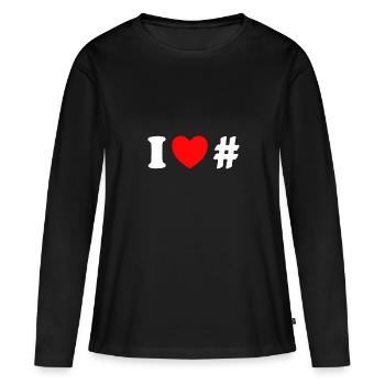 J’adore les hashtags cool influenceurs des médias sociaux - T-shirt manches longues Premium bio Femme - noir - Devant - Julia (174cm)