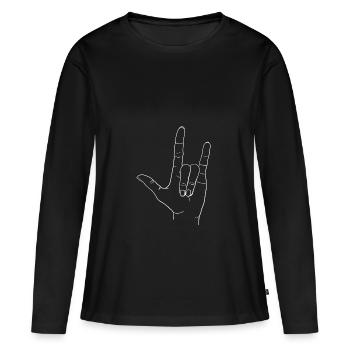 Rock - Women's Premium Organic Long Sleeve Shirt - black - Front - Julia (174cm)