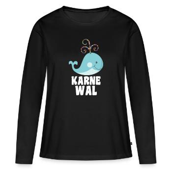 Karne Wal Karneval - Frauen Premium Bio Langarmshirt - Schwarz - Vorne - Julia (174cm)