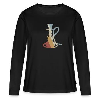 Pipe à eau Retro Style Vintage - T-shirt manches longues Premium bio Femme - noir - Devant - Julia (174cm)