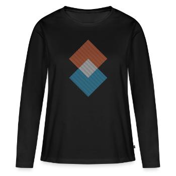 Geometrische Formen - Frauen Premium Bio Langarmshirt - Schwarz - Vorne - Julia (174cm)