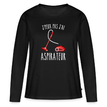 I can't I have a vacuum cleaner - Women's Premium Organic Long Sleeve Shirt - black - Front - Julia (174cm)