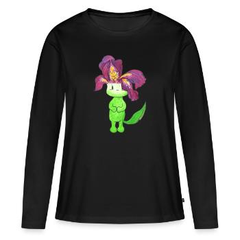 Iris - T-shirt manches longues Premium bio Femme - noir - Devant - Julia (174cm)
