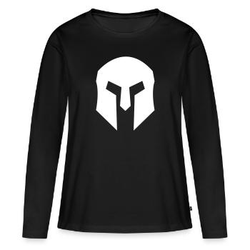 Casque Spartan - T-shirt manches longues Premium bio Femme - noir - Devant - Julia (174cm)