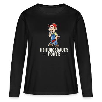 Heating engineer Power cool gift idea plumbing - Women's Premium Organic Long Sleeve Shirt - black - Front - Julia (174cm)