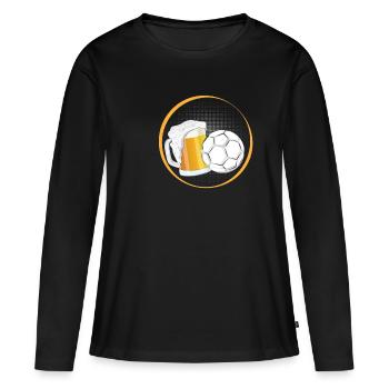 Bierkrug Handball lustige Geschenkidee Biertrinker - Frauen Premium Bio Langarmshirt - Schwarz - Vorne - Julia (174cm)