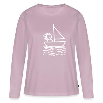 Segelschiff süße Geschenkidee Segler Wassersport - Frauen Premium Bio Langarmshirt - Altrosa - Vorne - Julia (174cm)