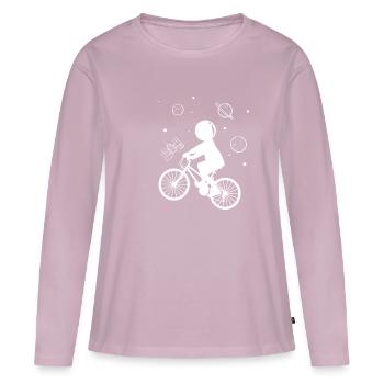 Fahrrad Weltall Space Galaxie Geschenkidee Radeln - Frauen Premium Bio Langarmshirt - Altrosa - Vorne - Julia (174cm)