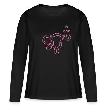 Women's Rights Uterus Gift Idea Abortion - Women's Premium Organic Long Sleeve Shirt - black - Front - Julia (174cm)