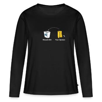 Trash PC Computer Gift Idea Opinion garbage - Women's Premium Organic Long Sleeve Shirt - black - Front - Julia (174cm)