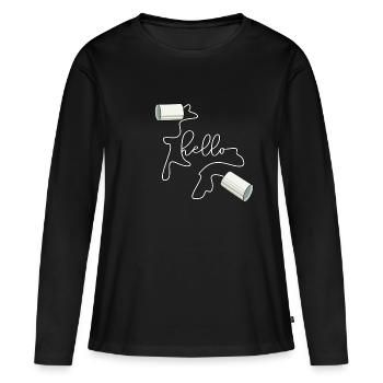 Analoges Telefon Nostalgie Retro Geschenkidee Cool - Frauen Premium Bio Langarmshirt - Schwarz - Vorne - Julia (174cm)