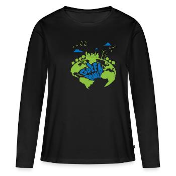 Green Planet Mother Earth renewable energy - Women's Premium Organic Long Sleeve Shirt - black - Front - Julia (174cm)